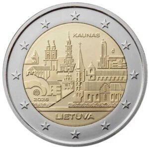 LITUANIA 2026 2 EUROS CONMEMORATIVA UNC "CIUDAD DE KAUNAS" S/C.