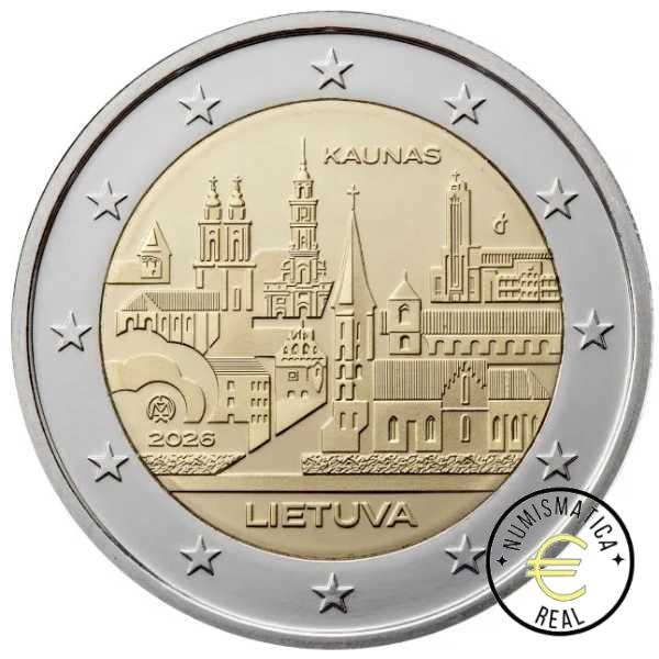 LITUANIA 2026 2 EUROS CONMEMORATIVA UNC "CIUDAD DE KAUNAS" S/C.