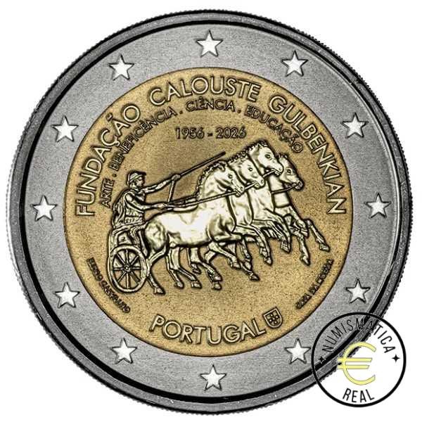 PORTUGAL 2026 2 EUROS CONMEMORATIVA UNC "70º AÑOS DE LA FUNDACION CALOUSTE GULBENKIAN" S/C.