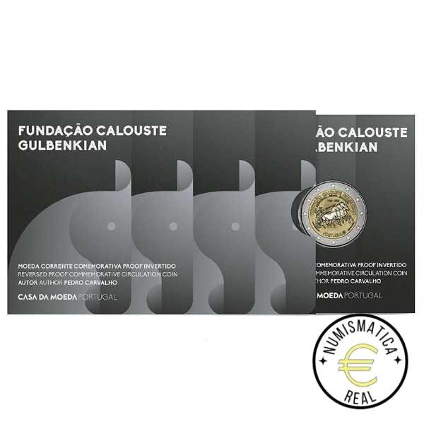PORTUGAL 2026 2 EUROS CONMEMORATIVA PROOF REVERSO - 70º AÑOS DE LA FUNDACION CALOUSTE GULBENKIAN - EN COINCARD OFICIAL (CARTERA) - PP REVERSO.