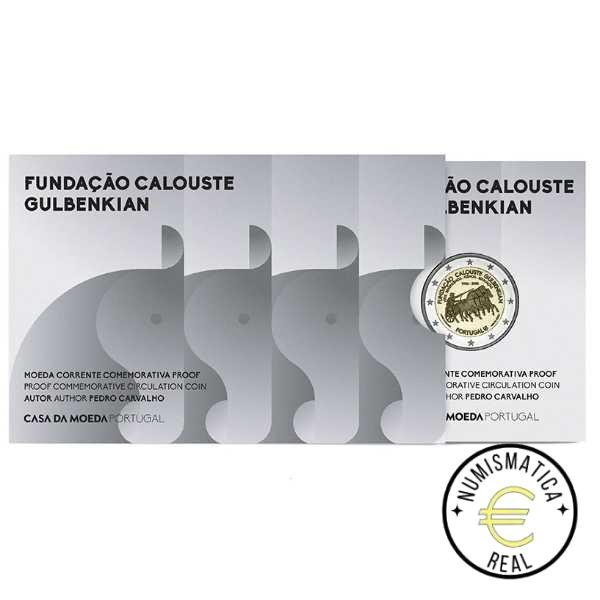 PORTUGAL 2026 2 EUROS CONMEMORATIVA PROOF - 70º AÑOS DE LA FUNDACION CALOUSTE GULBENKIAN - EN COINCARD OFICIAL (CARTERA) - PP.