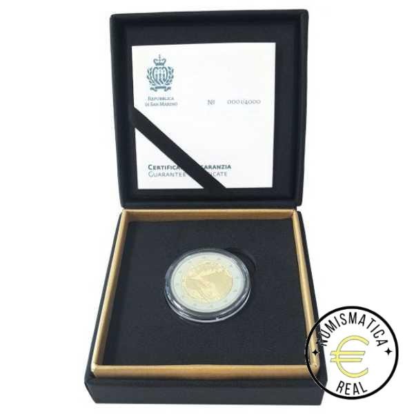 SAN MARINO 2026 2 EUROS CONMEMORATIVA PROOF - 800º ANIVERSARIO DE LA MUERTE DE SAN FRANCISCO DE ASIS - EN ESTUCHE OFICIAL BE.